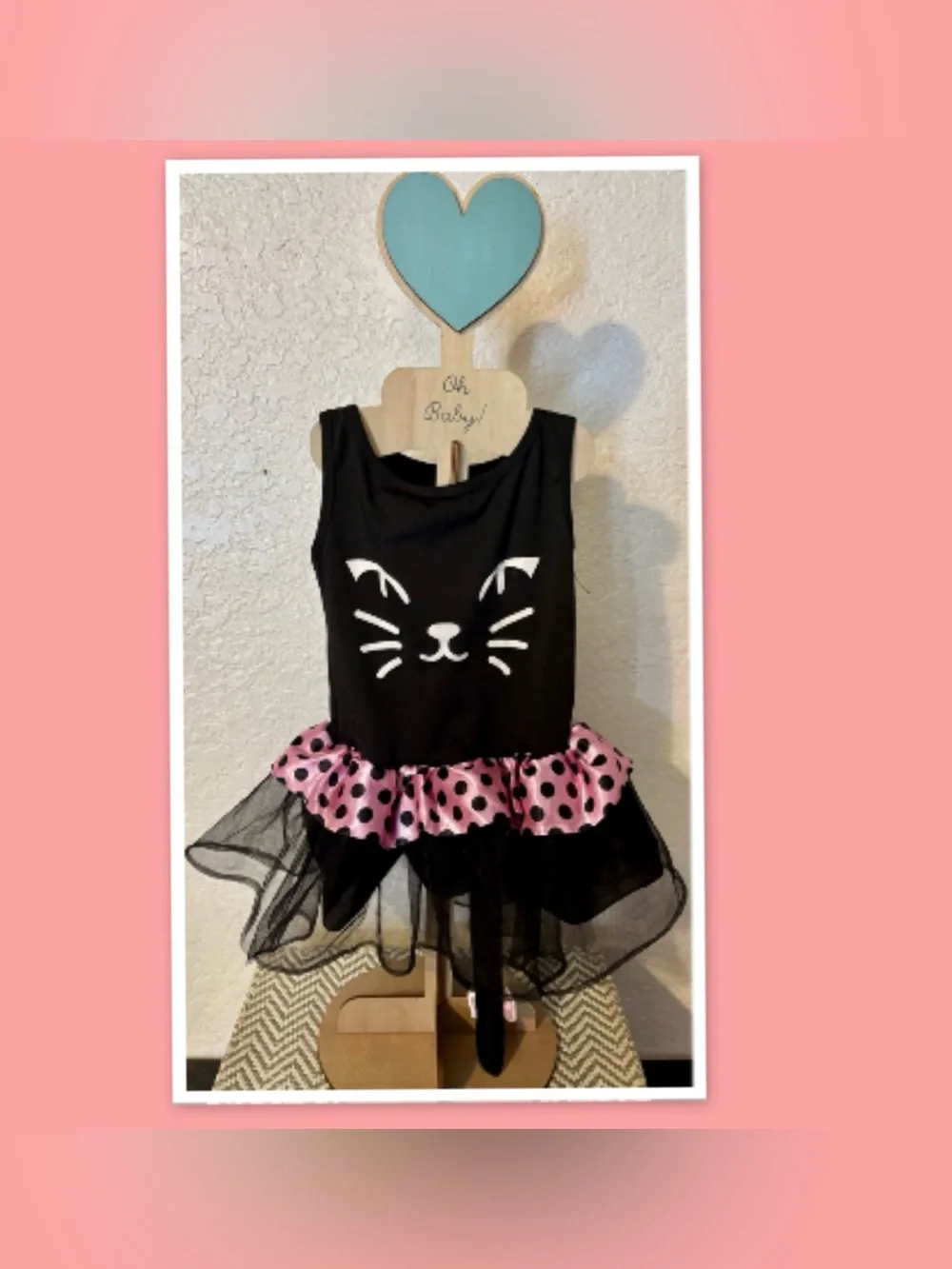 Bébé Filou Toddler Black Cat Tutu  Dress ~ Size Small (3T)